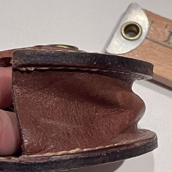 Vintage Sweden Nils Hörk Brass Pewter Snus Dosa Snuff Can Leather Carrying Case - Picture 8 of 16